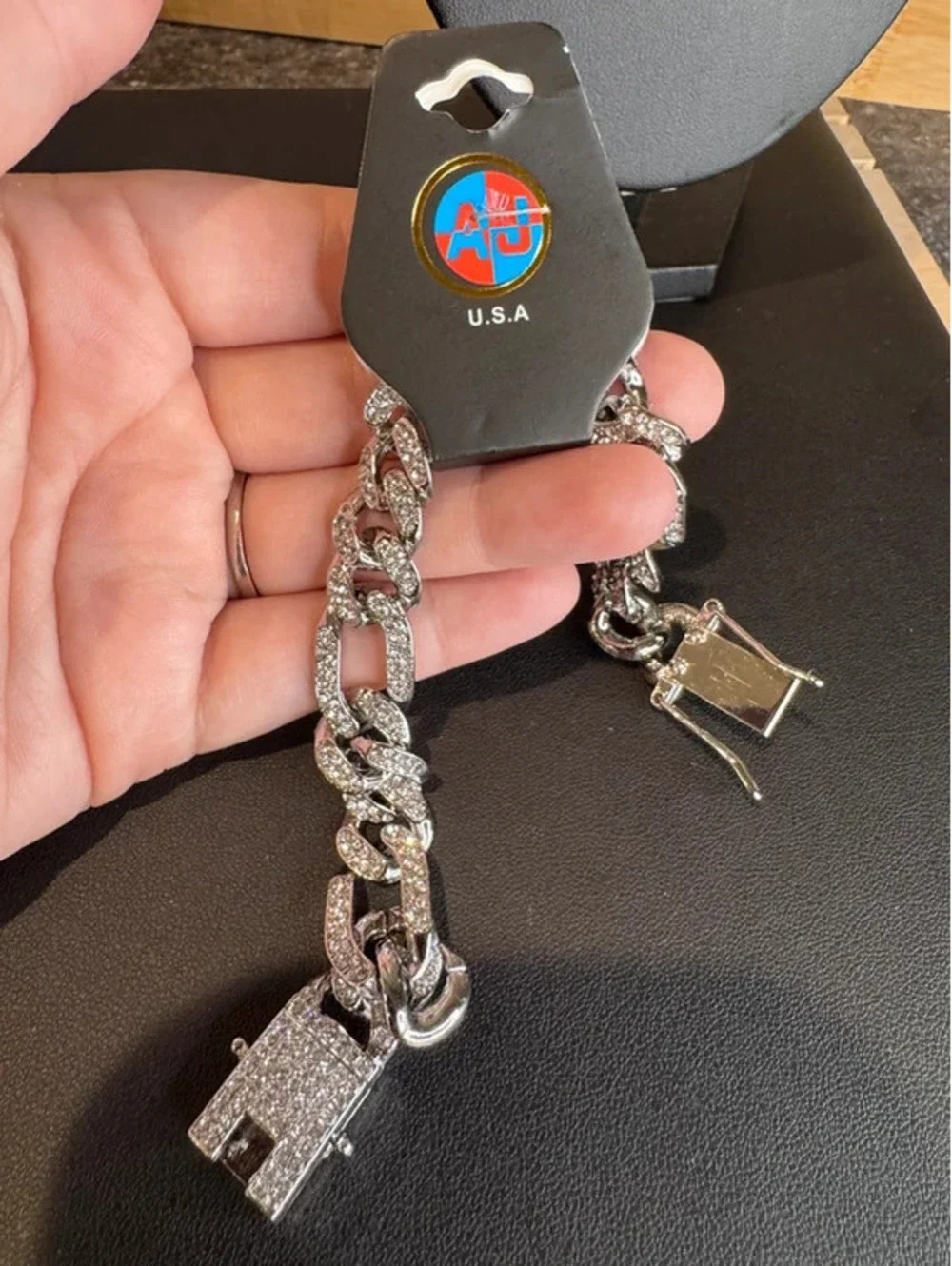 AJ 8 inch high quality bling Cuban bracelet
